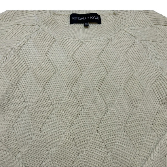 Kendall & Kylie Crew Neck Cream Sweater Medium - Picture 3 of 5